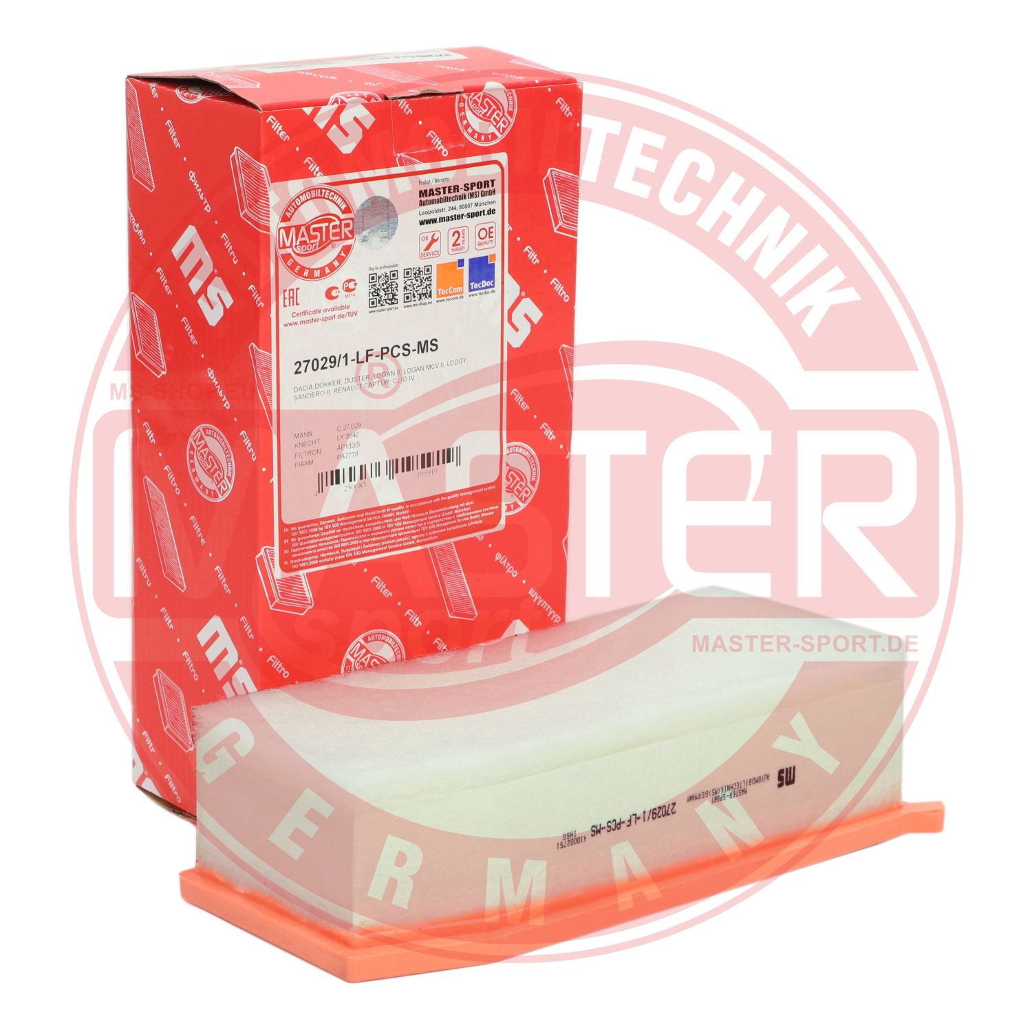 Filtru aer MASTERSPORT GERMANY 27029/1-LF-PCS-MS